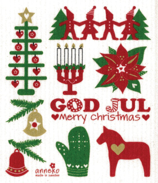 8046912 Cellulose Dishcloth God Jul Decorations Bergquist Imports